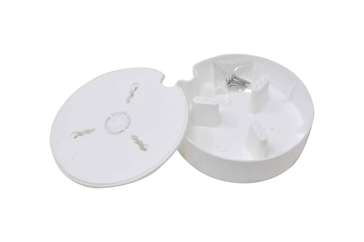 PVC Round Junction Box for CCTV Cameras with Nails - 5x5