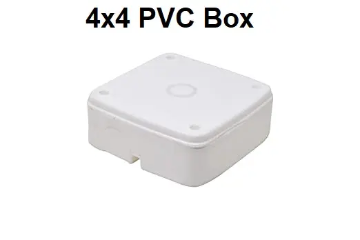 PVC Square Junction Box for CCTV Cameras with Nails - 4x4